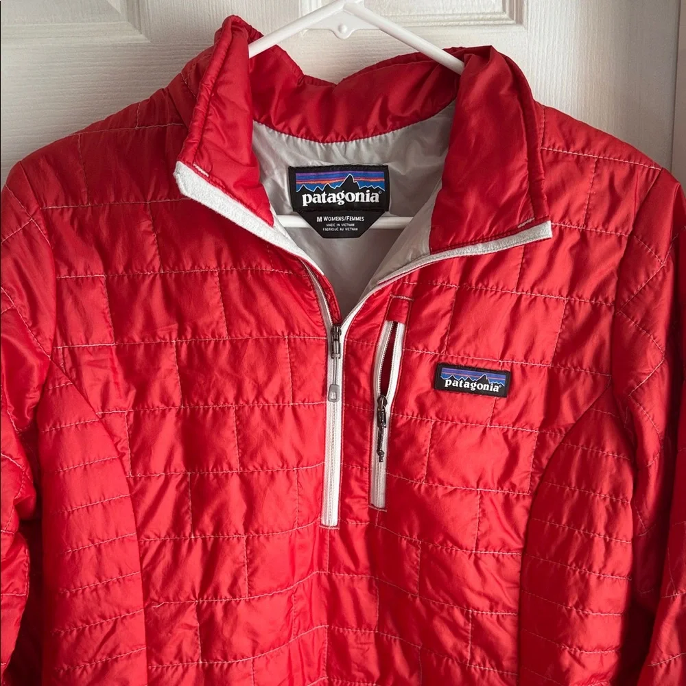 Patagonia Red Quilted Half-Zip Jacket - Picture 3 of 4